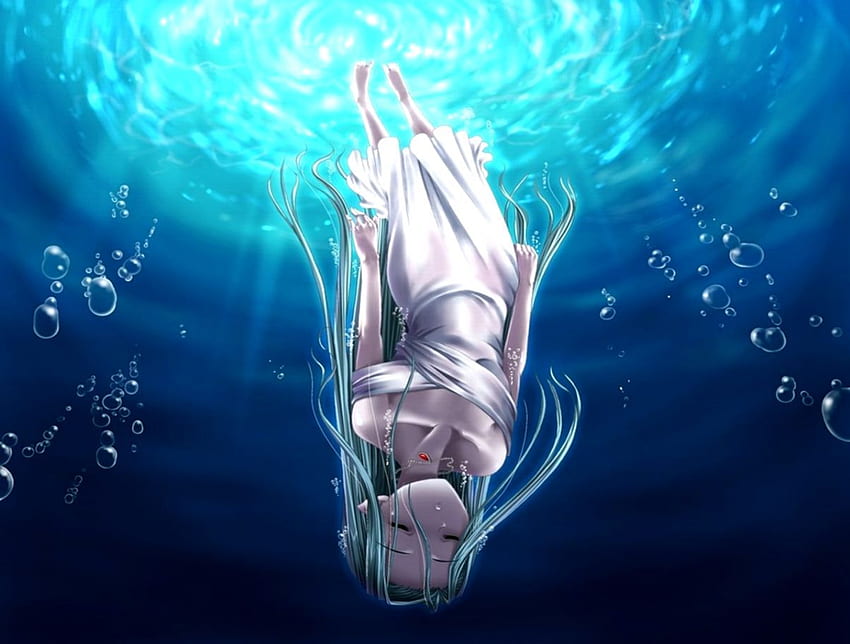 HD wallpaper: Anime Girls, Underwater, Drowning | Wallpaper Flare