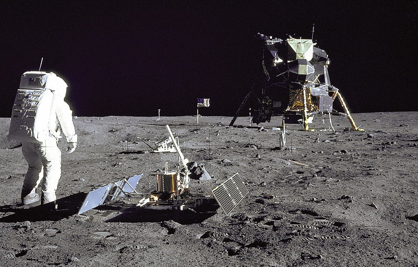 НАСА космическа разходка космически скафандър Аполо 11 лунен модул Високо качество, висока разделителна способност, Лунна разходка HD тапет