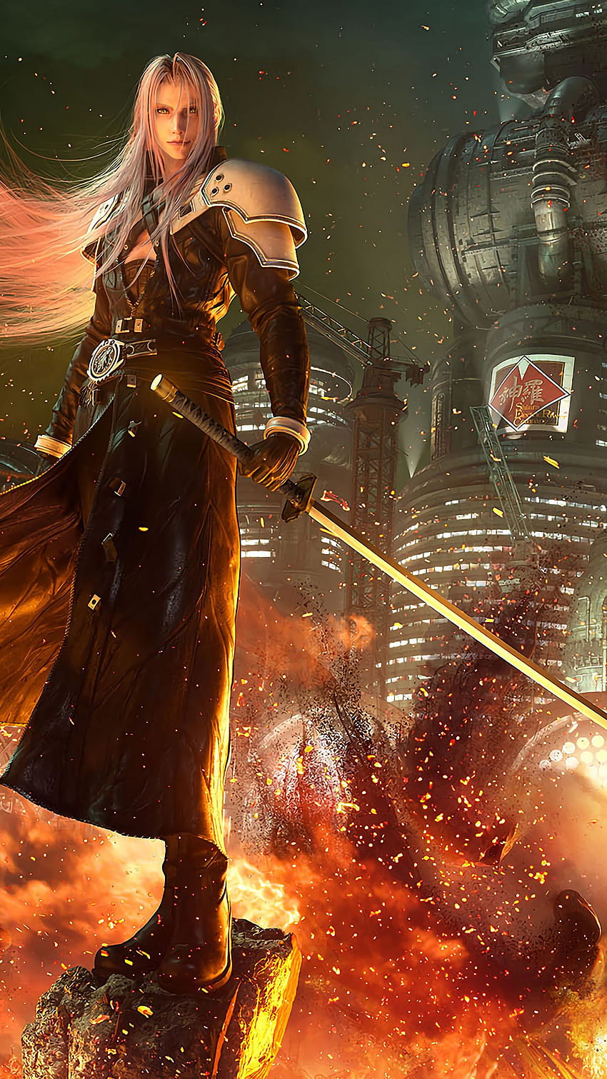 Final Fantasy VII Remake Sephiroth, FF7 Remake HD-Handy-Hintergrundbild