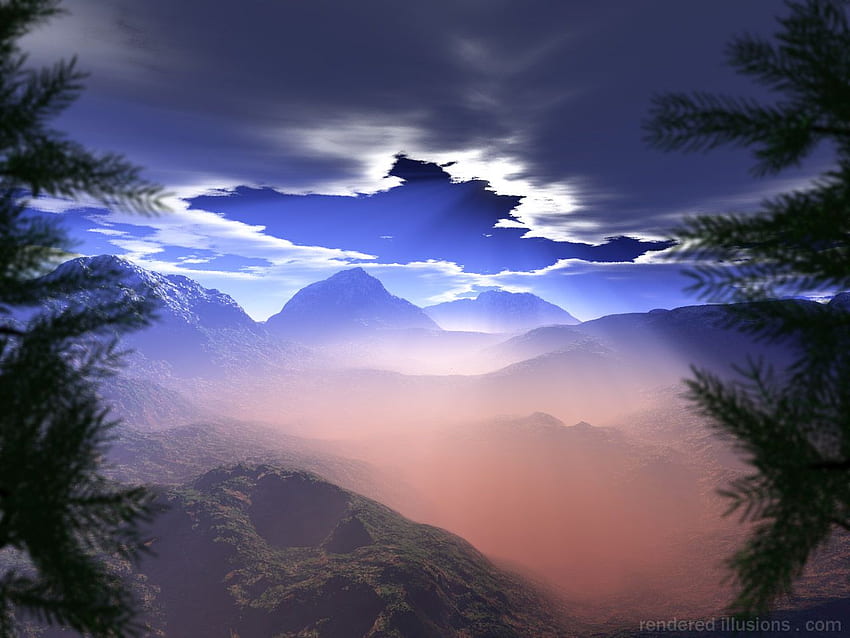 Mountain Peak Breaking The Cloud HD wallpaper