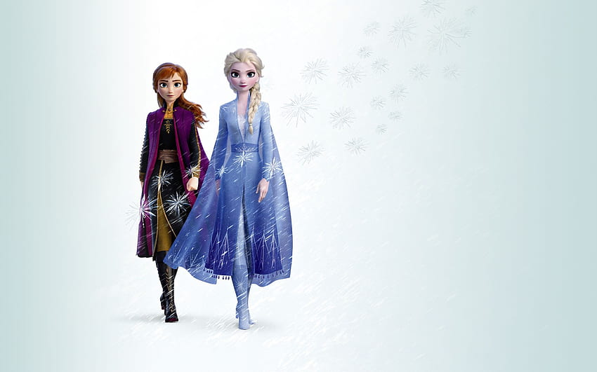 of Anna, Elsa, Frozen 2, Movie, Poster background HD wallpaper