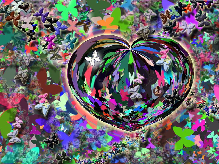 Butterfly Trippy, Psychedelic Butterfly HD wallpaper