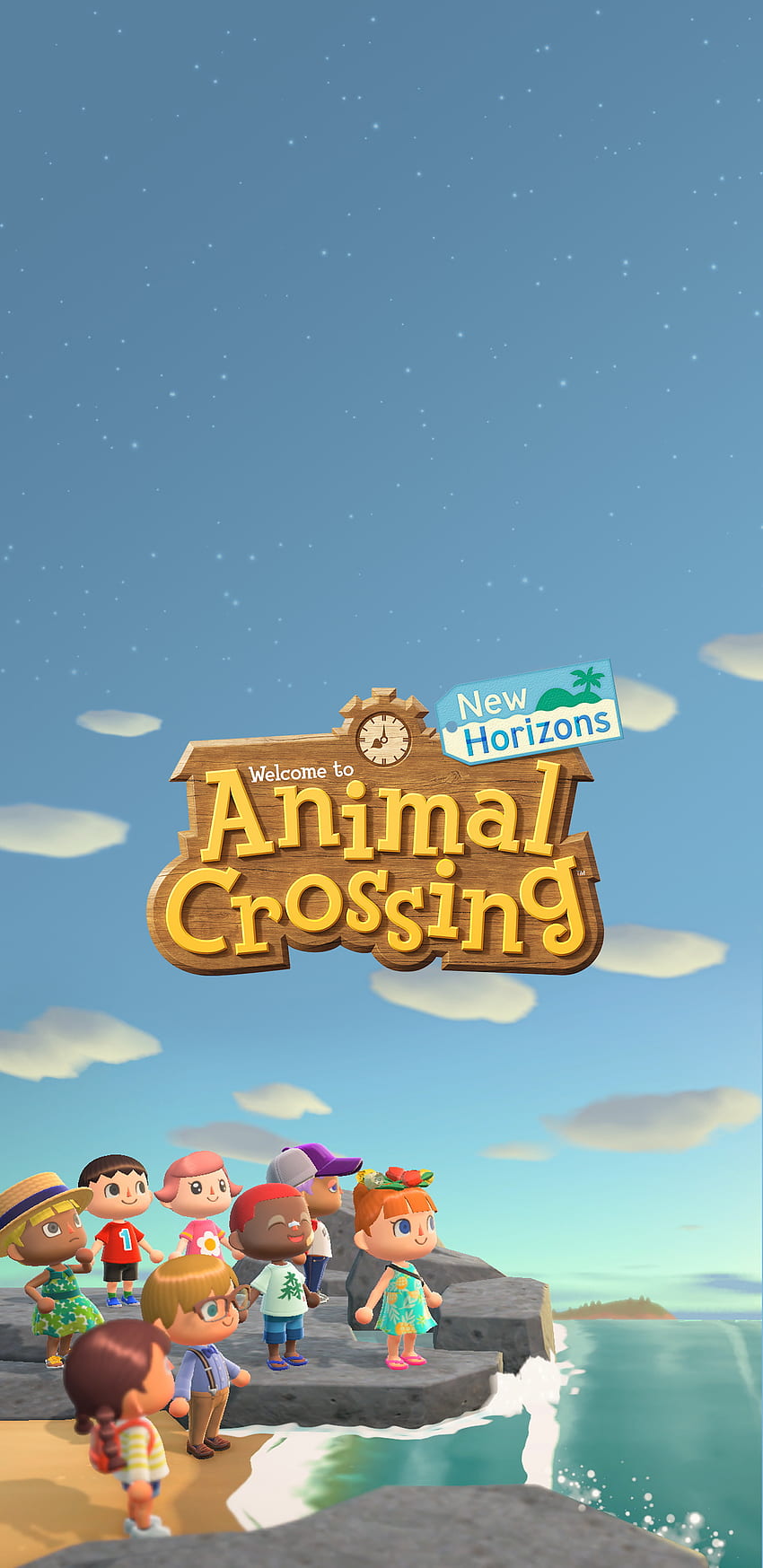 Animal Crossing New Horizons Shoreline - Gato con monóculo, teléfono Horizon fondo de pantalla del teléfono