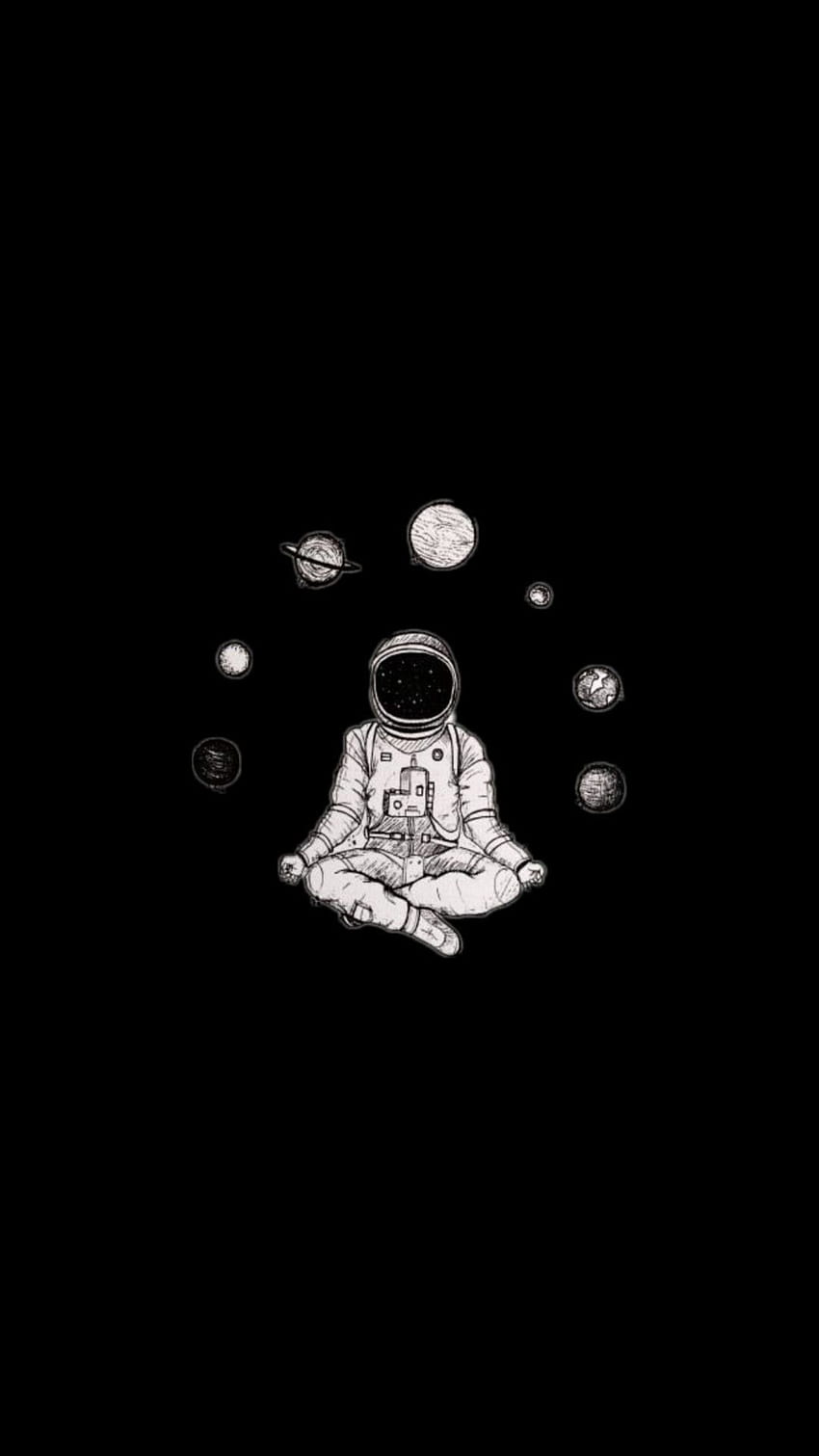 Astronauta, Astronauta Blanco y Negro fondo de pantalla del teléfono