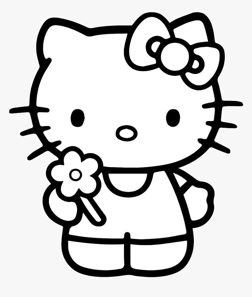 Clipart Hello Kitty Hitam Dan Putih, Png , Transparent Png wallpaper ponsel HD