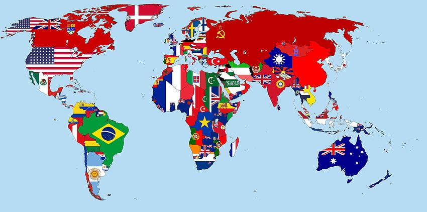 Fahnen, 1930, Länder, Karte, Welt, Jahr HD-Hintergrundbild