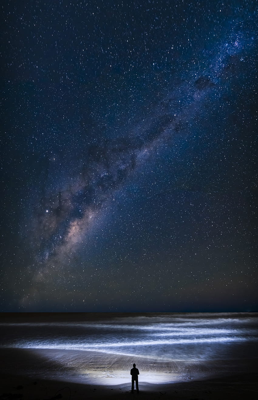 Ocean Night [Stunning!], Milky Way Ocean HD phone wallpaper