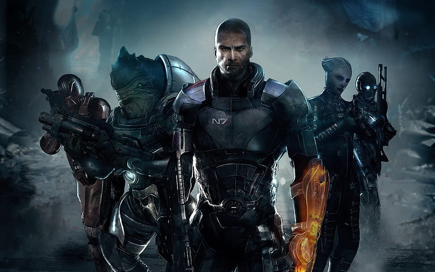 Mass Effect 3, mass effect, arte digital, equipe, aventura, ação, fantasia, videogame, cg, jogo papel de parede HD