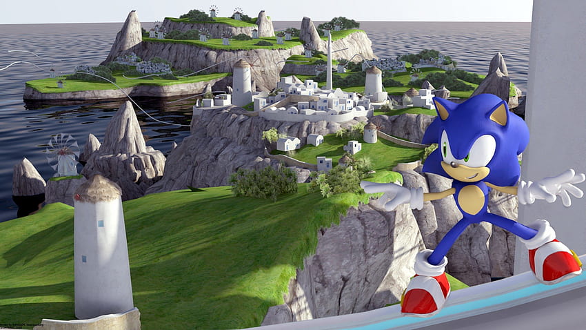 Windmill Isle, rails, sonic, unleashed, awesome, render, hedgehog, cool, the HD wallpaper