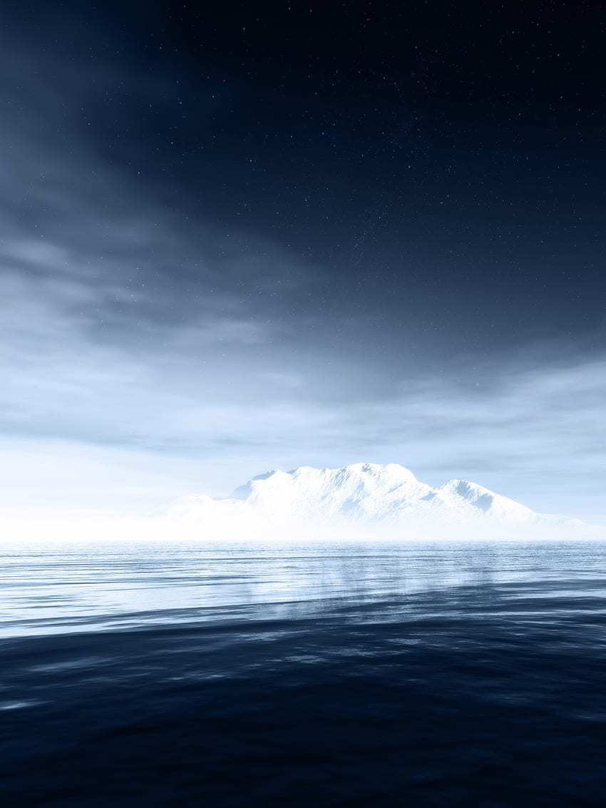 Naturaleza, Cielo, Montañas, Mar, Iceberg fondo de pantalla del teléfono