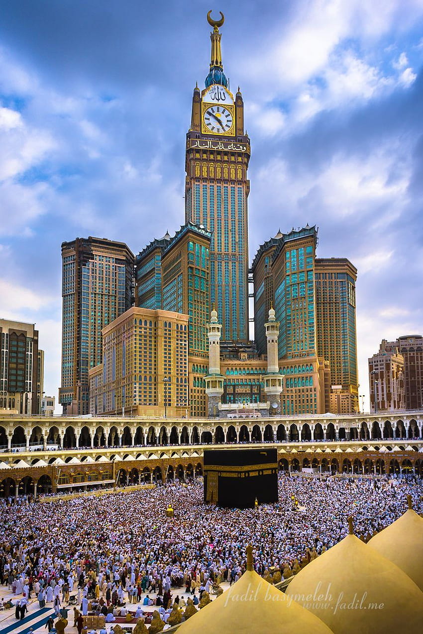 Kaabah Masjidil Al Haram y Torre del Reloj Zam Zam, La Meca. Pinterest, La Meca fondo de pantalla del teléfono