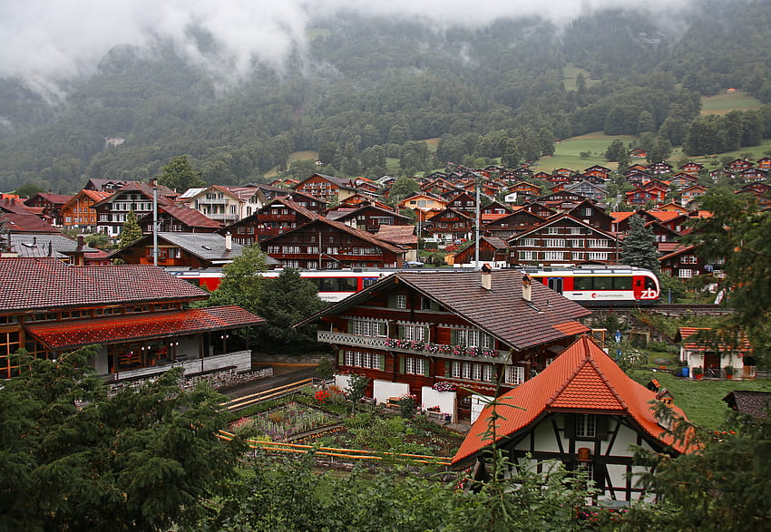 : Swiss Village - Häuser, Häuser, Schweiz - - Jooinn, Schweizer Dörfer HD-Hintergrundbild