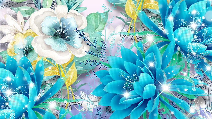 Beauty of Blues, Blau, Sommer, Firefox-Design, Glanz, Blumen, Sterne, Frühling, Lotus HD-Hintergrundbild