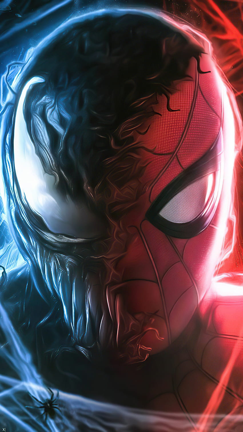 Spider Man Turning Into Venom Wallpaper