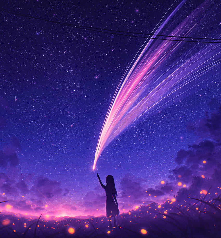 Anime Girl and Cool Starry Sky Resolution , Anime , , and Background, Anime Universe HD phone wallpaper