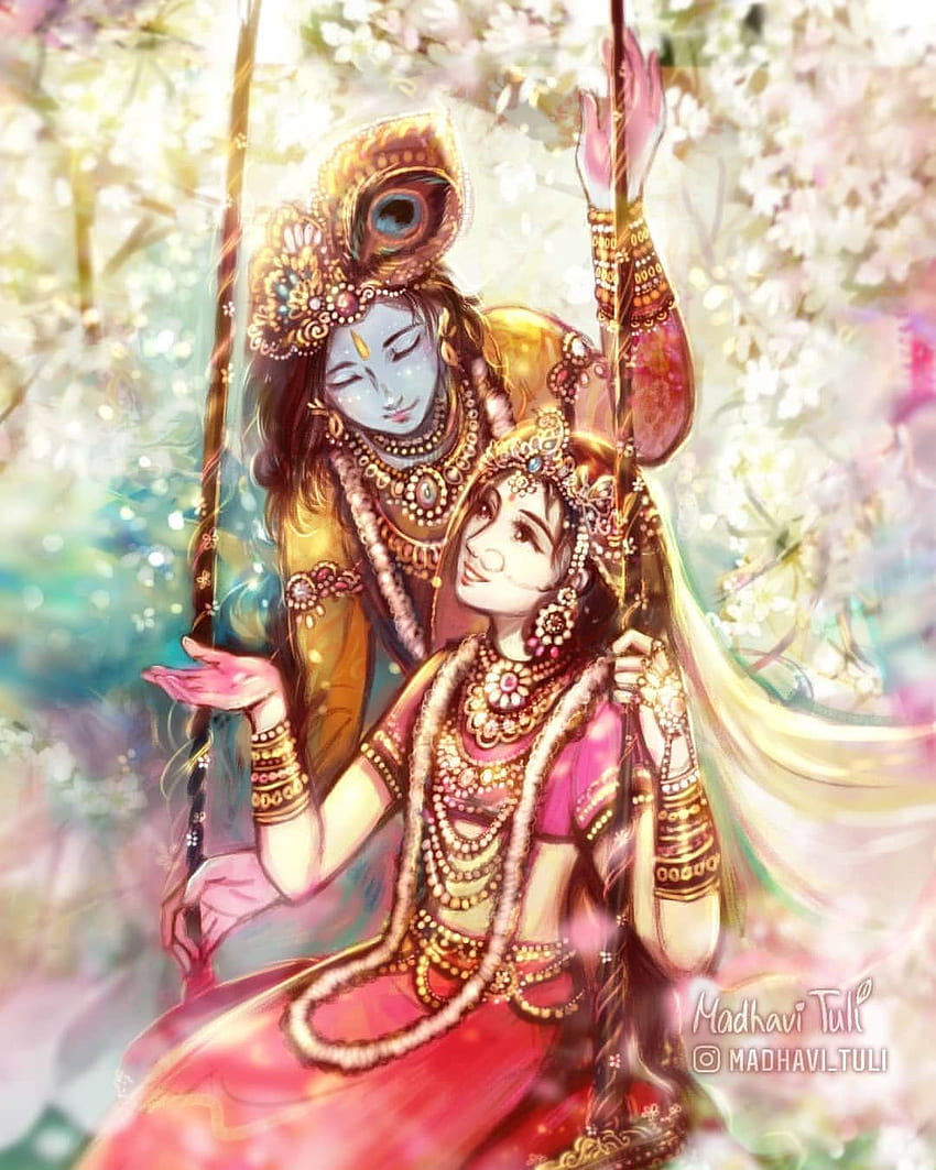 JaiShreeRadheKrish❣️❣️❣️❣️❣️❣️❣️❣️. Radha-Krishna-Kunst, Krishna-Radha, Krishna-Radha-Malerei, schöner Krishna HD-Handy-Hintergrundbild