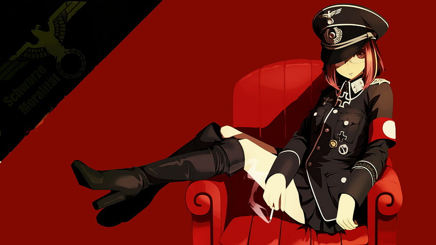 Anime Girl Military Uniform HD wallpaper