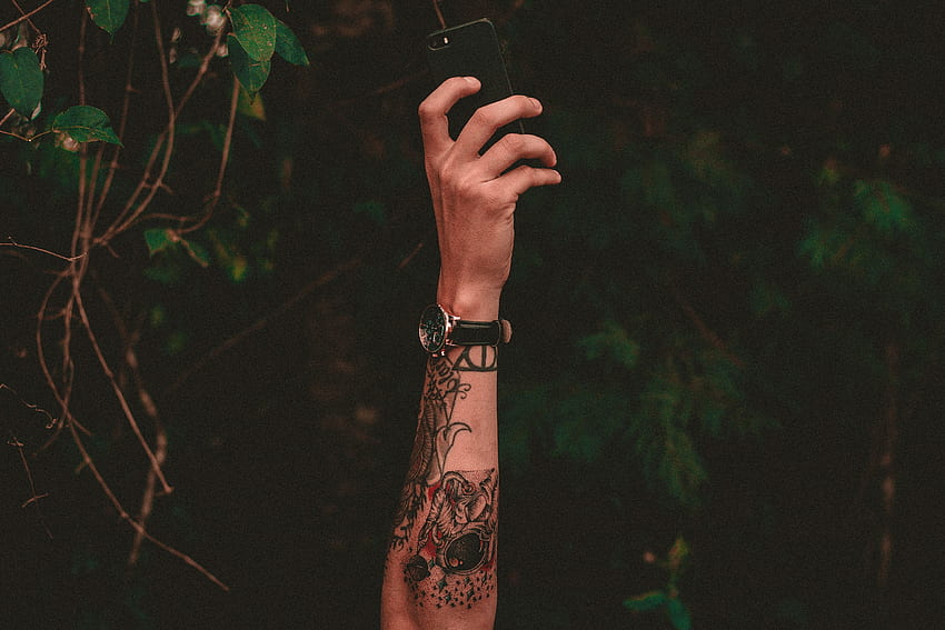 Zegar, Ręka, , Różne, Tatuaż, Telefon, Tatuaże Tapeta HD