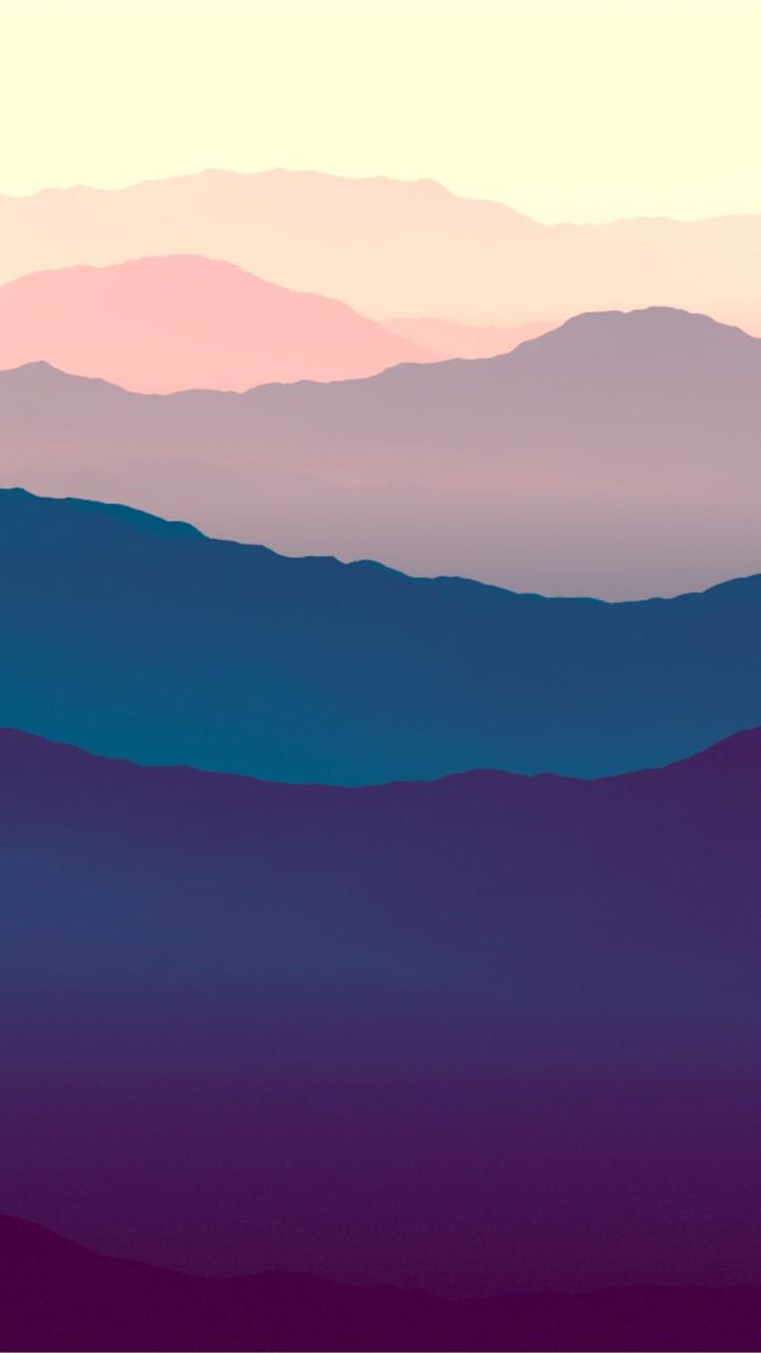 Gradient Sunset, Pastel Aesthetic Mountain HD phone wallpaper
