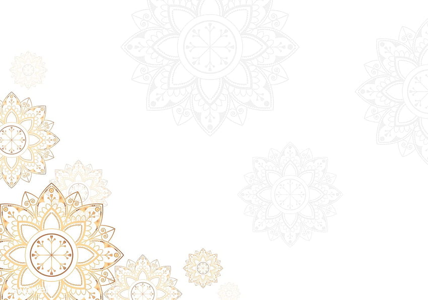 premium vector of Golden mandala on white background vector 555649. Flower graphic design, Islamic patterns, Islamic pattern HD wallpaper