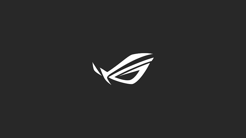 Лого на Asus ROG, Republic of Gamers, минимализъм, студийна , черен фон. Игри, черен фон, компютър HD тапет