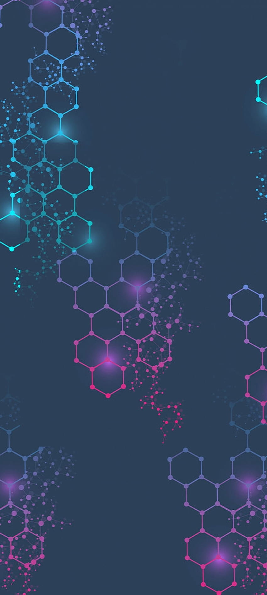 Structure molecule, electric blue, art HD phone wallpaper