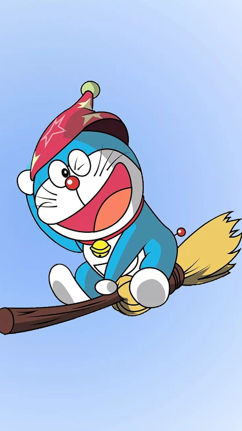 Doraemon Lucu, Terbang Di Atas Sapu, terbang, di atas sapu wallpaper ponsel HD