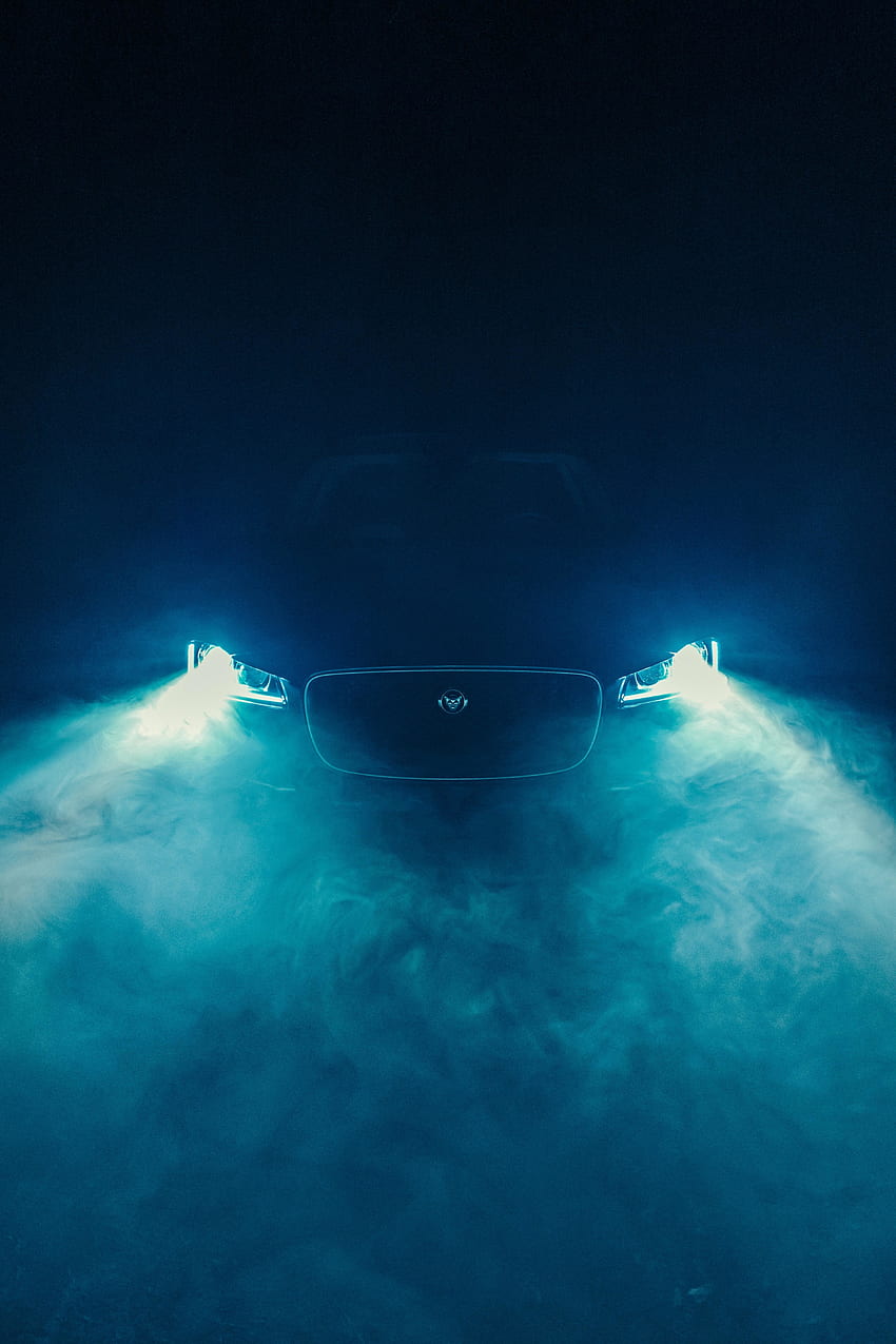 Headlight, glow, smoke, dark, car HD phone wallpaper