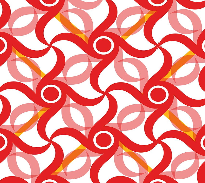 Red whirls, circles, pink, white, design, red, orange, squares sideways, pattern HD wallpaper