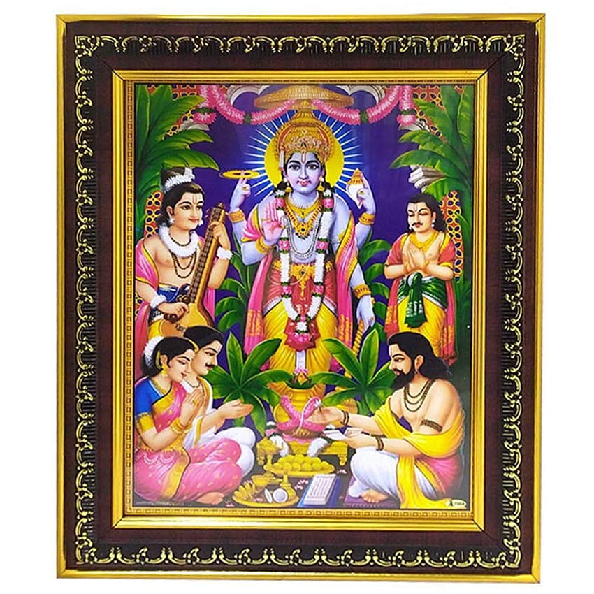 Платени рамки Puja N Pujari (11,5 x 14,5 инча, многоцветни) :: Дом и кухня, Satyanarayana Swamy HD тапет за телефон