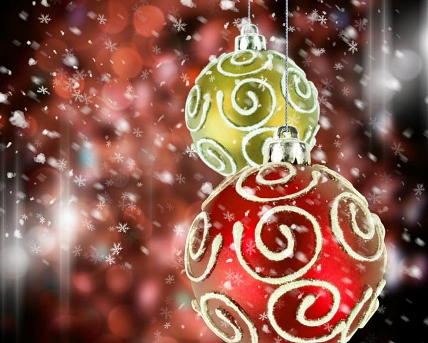 Weihnachtskugeln, Funken, Bälle, Feiertage, Weihnachten HD-Hintergrundbild