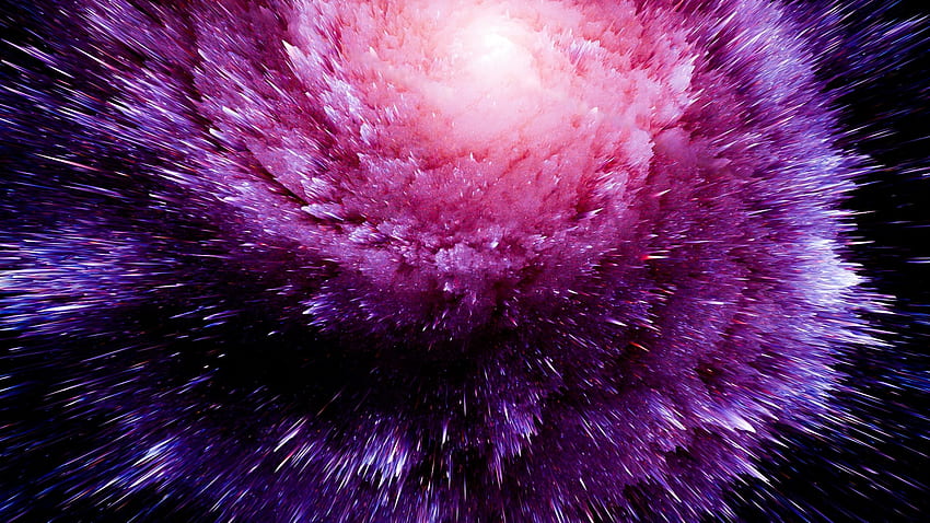 Purple Splash, Particles, Explosion for iMac 27 inch, Pink Explosion HD wallpaper