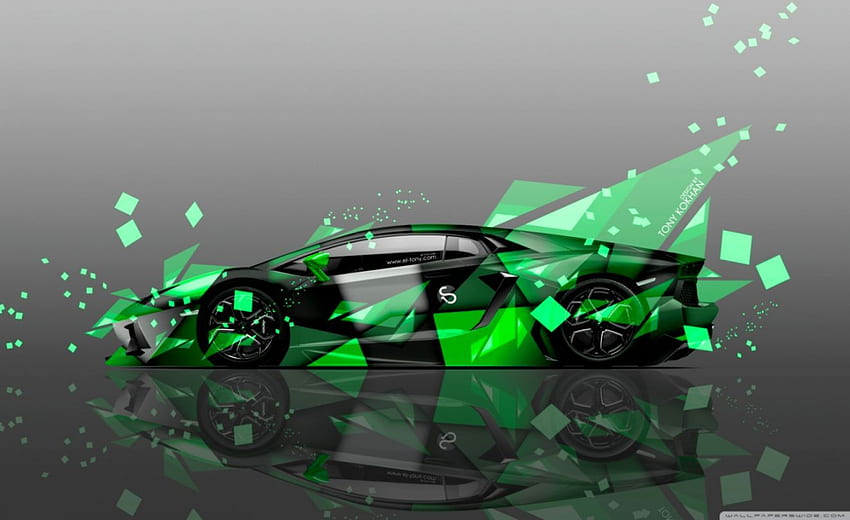 Lamborghini Aventador Green Wide., Lamborghini Design HD wallpaper