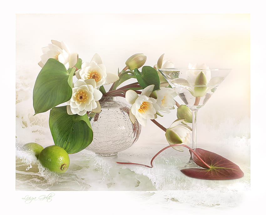 ชีวิตยังคง อ่อนโยน กราฟิค ดอกไม้ กลิ่นหอม รสชาติ ความงาม มะนาว แก้ว น้ำ ช่อดอกไม้ ขาว แจกัน สวยงาม การจัดการ ใบไม้ ธรรมชาติ ดอกไม้ ความสามัคคี วอลล์เปเปอร์ HD