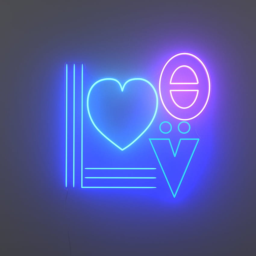 LED Heart Neon Signs, Blue Neon Heart HD phone wallpaper