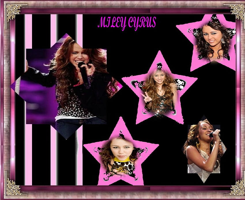Miley Cyrus Star , background, ピンク, black, pretty, miley cyrus, , stars 高画質の壁紙