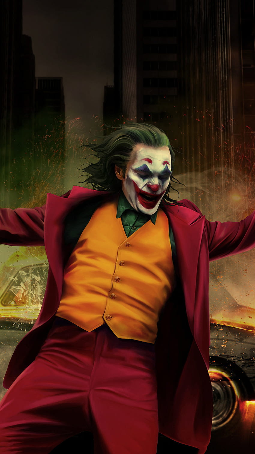 Joker Happy Dancing Mobile(아이폰, 안드로이드, 삼성, 픽셀, 샤오미) HD 전화 배경 화면