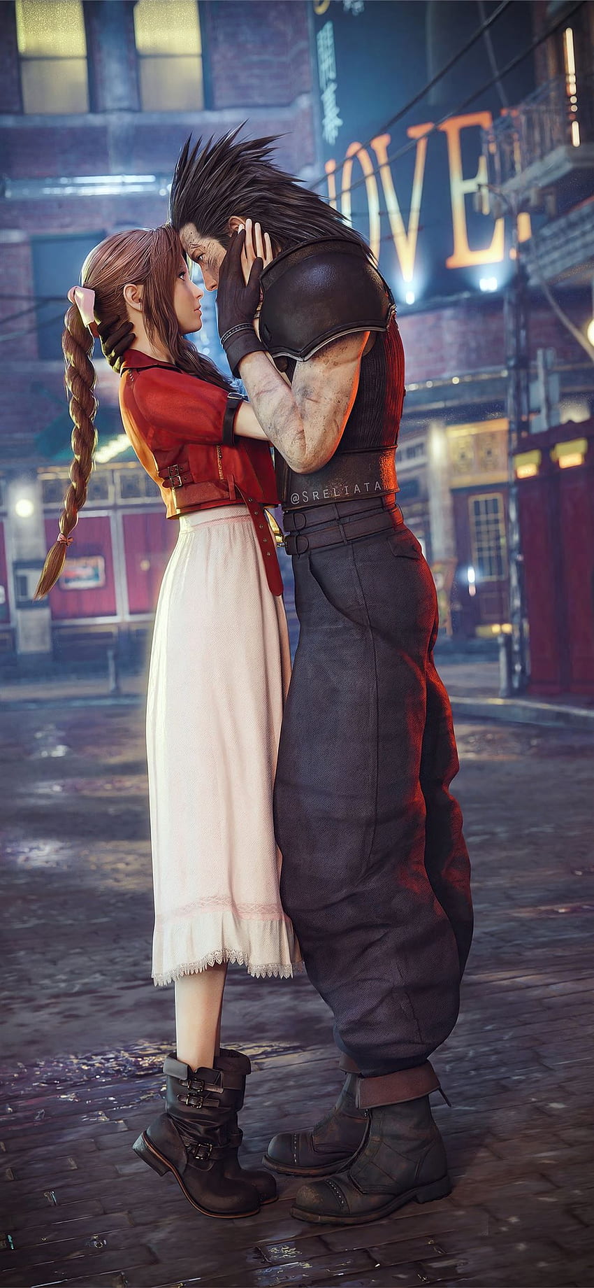 aerith gainsborough and cloud strife final fantasy. iPhone 11 HD phone wallpaper