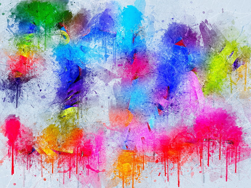 Abstract, Multicolored, Motley, Spray, Paint, Stains, Spots, Rough, Rugged HD wallpaper