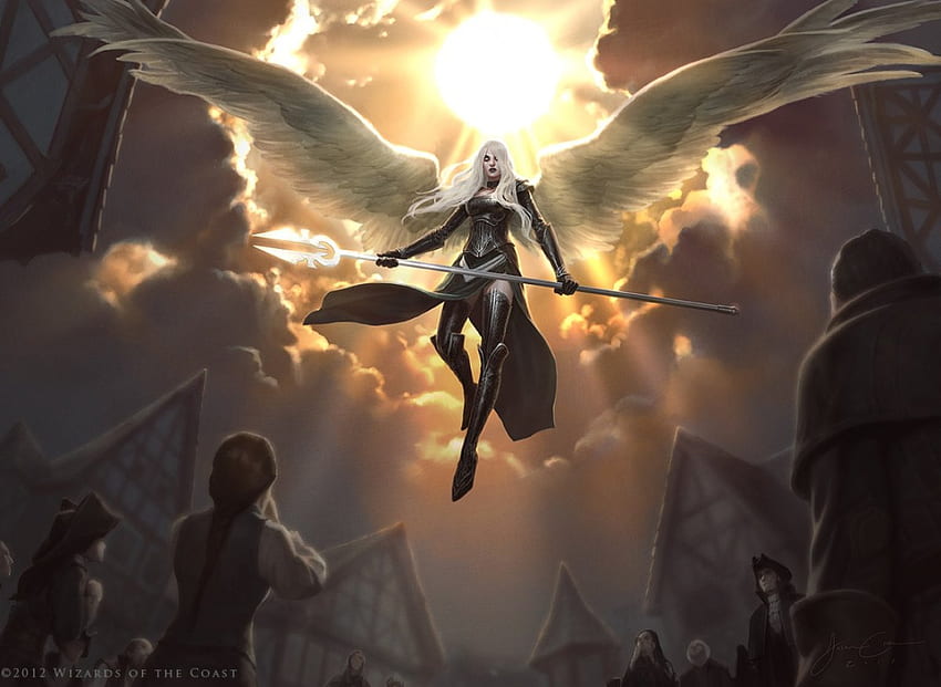 Avacyn, Flügel, Magie der Versammlung, Engel, Sonne, mtg HD-Hintergrundbild