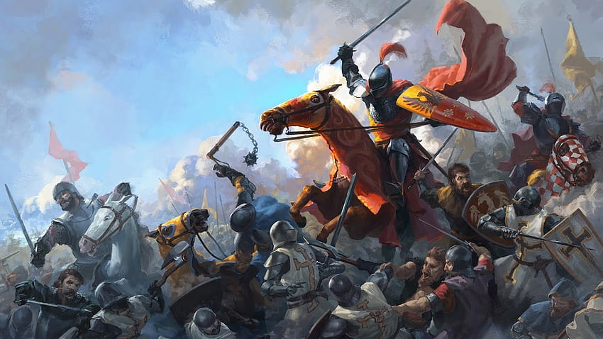 Епична битка Средновековна рицарска армия HD тапет