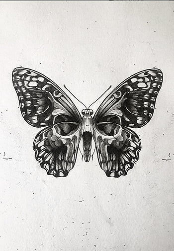 Skull Butterfly Tattoo on Nech  Best Tattoo Ideas Gallery