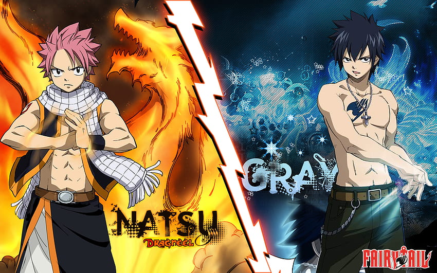 Natsu gegen Grau, Grau, Fairy Tail, Grauer Fullbuster, Natsu, Natsu Dragneel HD-Hintergrundbild
