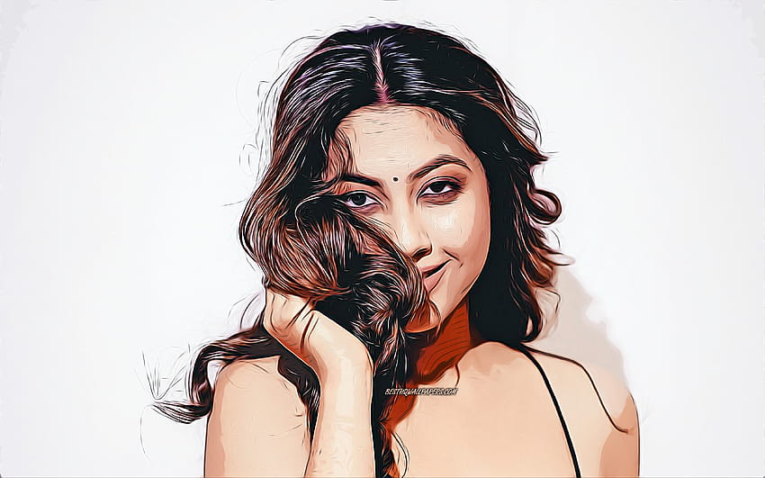 Aashika Bhatia, , vector art, Bollywood, indian actress, celebrity drawings, Aashika Bhatia drawing, indian celebrity, movie stars, Aashika Bhatia HD wallpaper