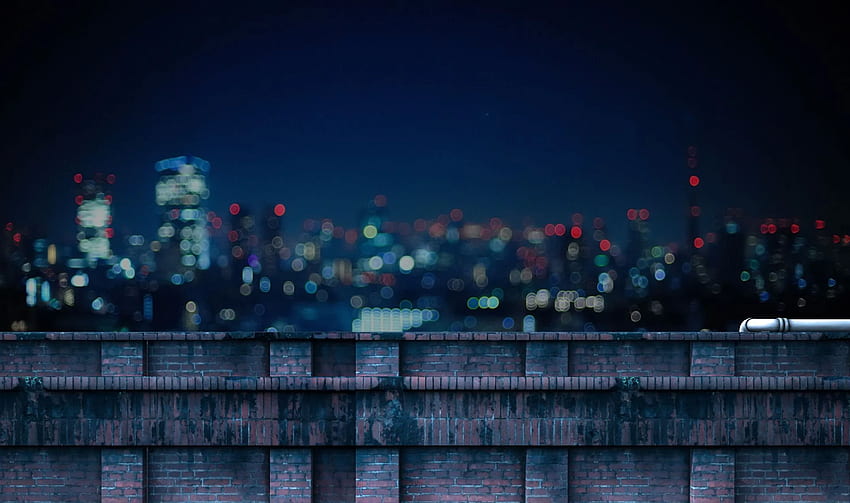 EXT. ROOFTOP VIEW - NIGHT. Scenery background, Episode interactive background, Night background, Rooftop at Night HD wallpaper