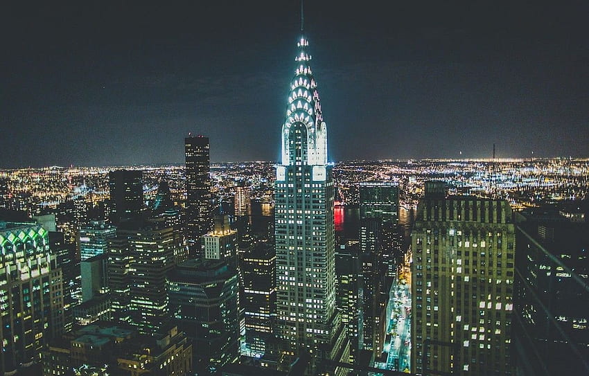 Le Chrysler Building, chrysler, landmar, ville, tour, bâtiment, new york, gratte-ciel, graphique Fond d'écran HD