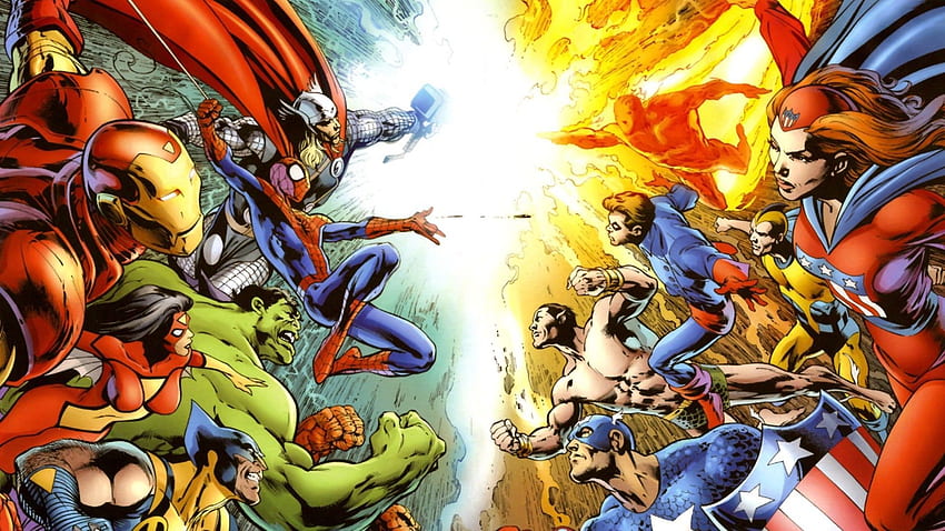 Superhéroes Iron Man Wolverine Hulk Thor Capitán América Spider Man, Superhéroe Dual fondo de pantalla