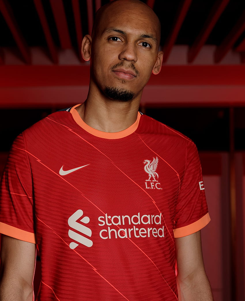 : Liverpool Players Model New 2021 22 Nike Home Kit Liverpool FC ...
