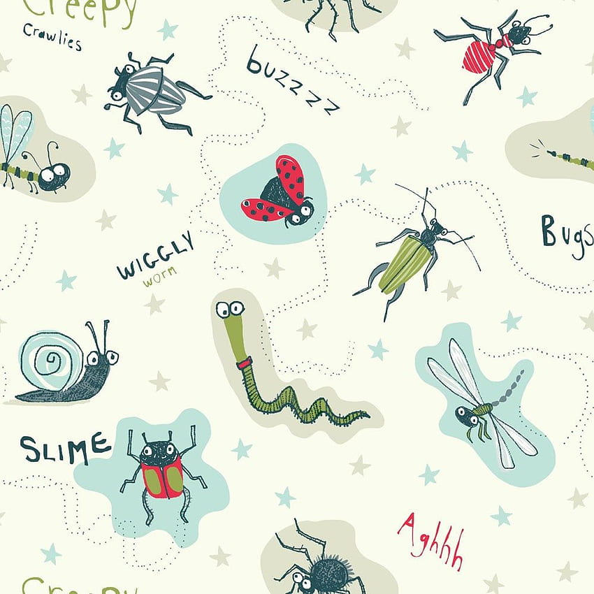 Arthouse Dont Bug Me wzór owada kreskówka dla dzieci 667601 - limonkowa śliwka. Chcę, kreskówka owady Tapeta na telefon HD
