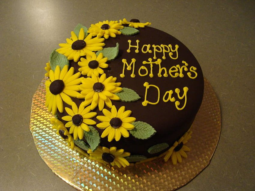 Something sweet and delicious, sweet, sunshine, sunlight, yellow, mother, flowers, cake HD wallpaper
